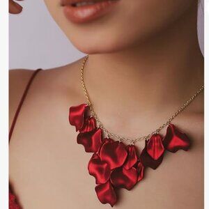 Romantic Rose Petal Bib Necklace